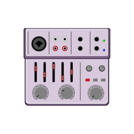 mixing audio mixer cartoon vector illustrationのイラスト素材