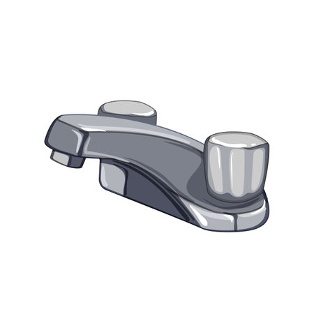 interior bathroom faucet cartoon vector illustrationのイラスト素材