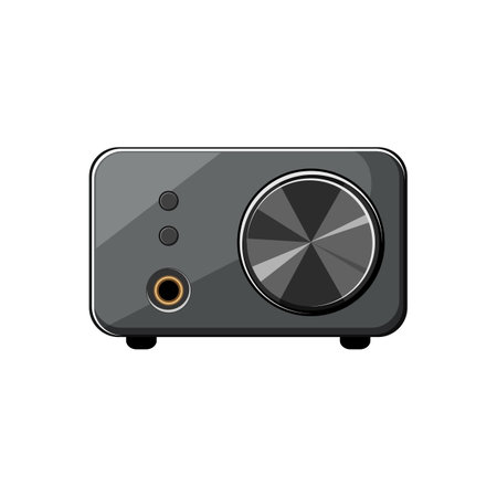musical headphone amp cartoon vector illustrationのイラスト素材
