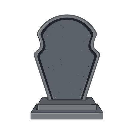tombstone headstone cartoon vector illustrationのイラスト素材