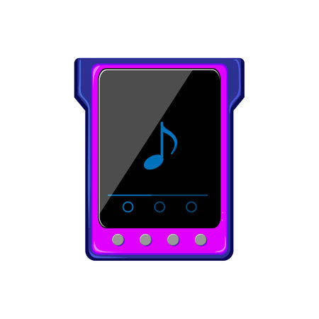 music hifi mp3 player cartoon vector illustrationのイラスト素材