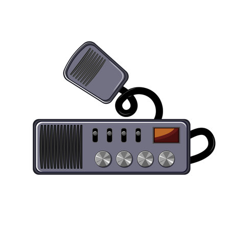 police radio transceiver cartoon vector illustrationのイラスト素材