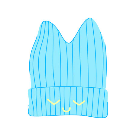 wear beanie hat cartoon vector illustrationのイラスト素材