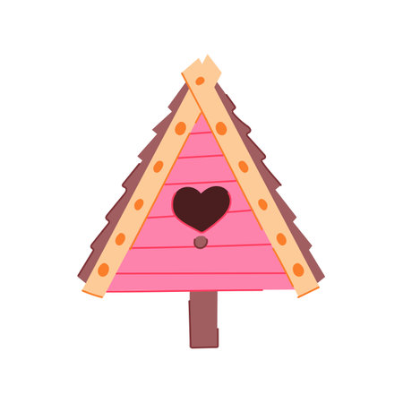 nest bird house cartoon vector illustrationのイラスト素材
