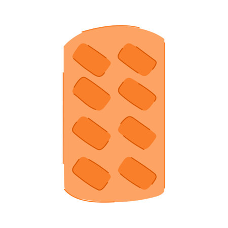 frozen ice cube tray cartoon vector illustrationのイラスト素材