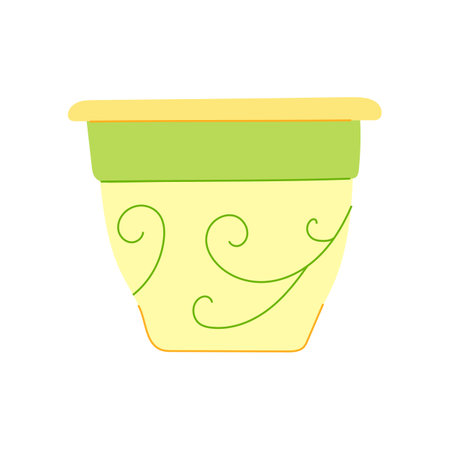 garden flower pot cartoon vector illustrationのイラスト素材