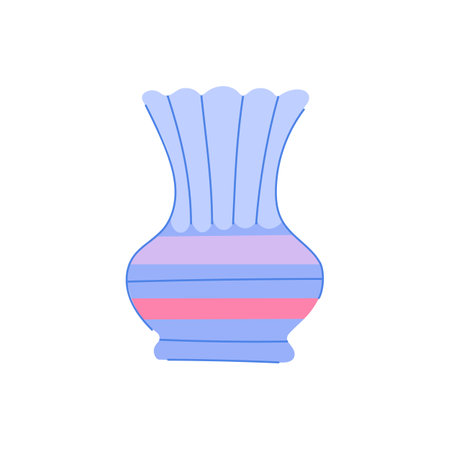 glass vase flower cartoon vector illustrationのイラスト素材