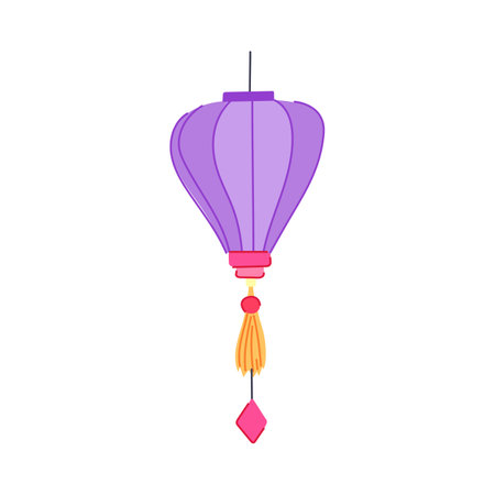 chinese asian lantern cartoon vector illustrationのイラスト素材