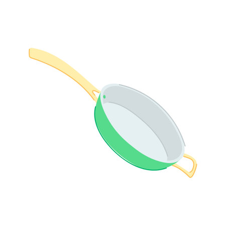 cook frying pan cartoon vector illustrationのイラスト素材