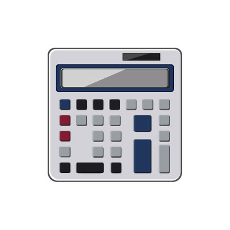 calculate calculator device cartoon vector illustrationのイラスト素材