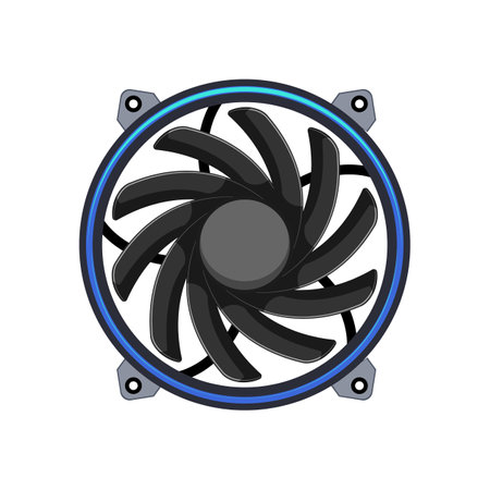 power cooling fan pc cartoon vector illustrationのイラスト素材