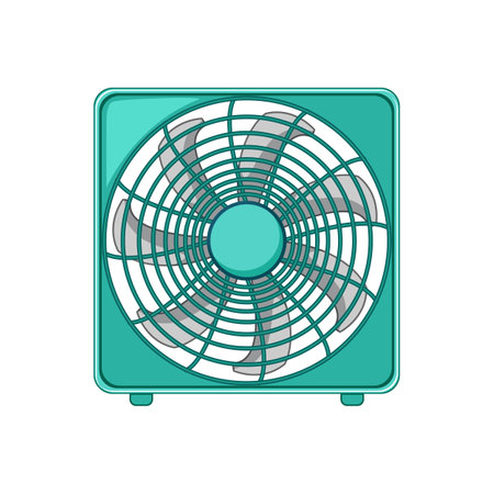 object electric fan cartoon vector illustrationのイラスト素材