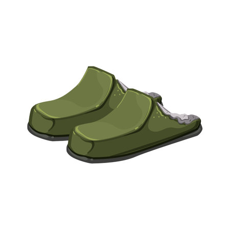 bedroom man slippers cartoon vector illustrationのイラスト素材