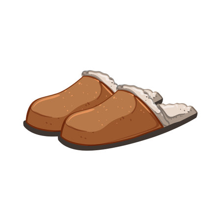 shoes man slippers cartoon vector illustrationのイラスト素材