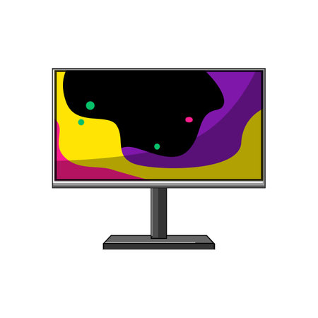 blank monitor pc cartoon vector illustrationのイラスト素材