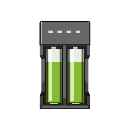 smartphone aa battery charger cartoon vector illustrationのイラスト素材