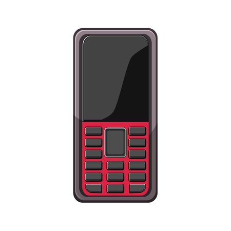 symbol button phone cartoon vector illustrationのイラスト素材