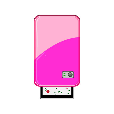 modern compact photo printer cartoon vector illustrationのイラスト素材