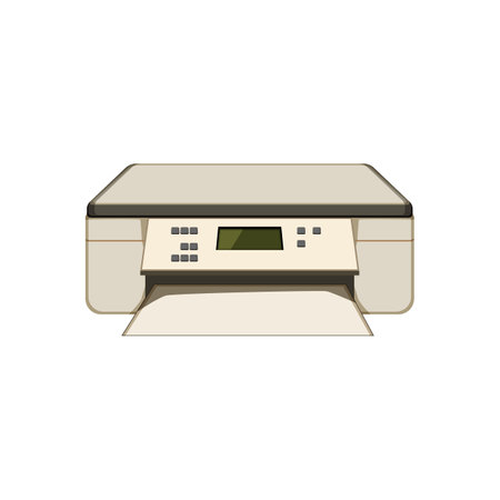 computer photo printer cartoon vector illustrationのイラスト素材