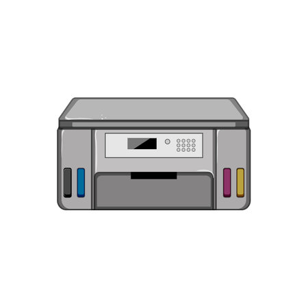 machine photo printer cartoon vector illustrationのイラスト素材