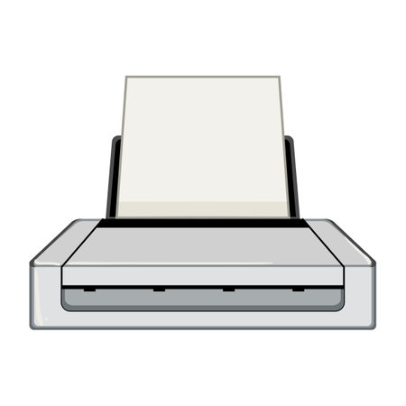 office scanner document cartoon vector illustrationのイラスト素材