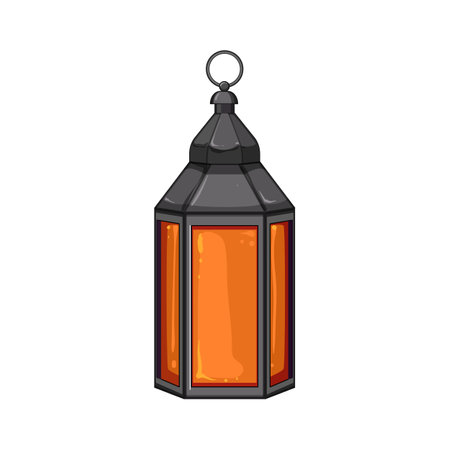 eid arabic lantern cartoon vector illustrationのイラスト素材