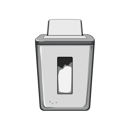 office cut shredder cartoon vector illustrationのイラスト素材