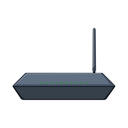antenna dsl modem cartoon vector illustrationのイラスト素材