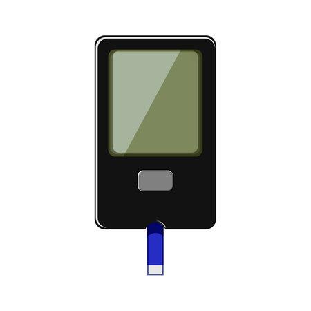sugar blood glucometer cartoon vector illustrationのイラスト素材