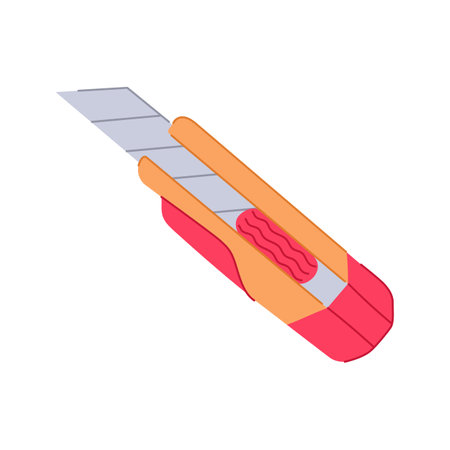 box cutter knife cartoon vector illustrationのイラスト素材
