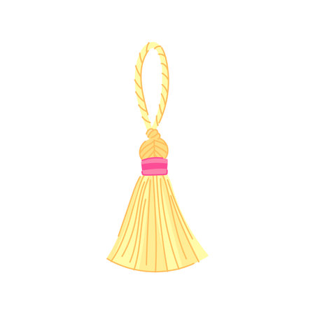 gold tassel rope cartoon vector illustrationのイラスト素材