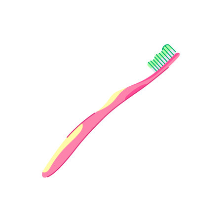 wood toothbrush dental cartoon vector illustrationのイラスト素材