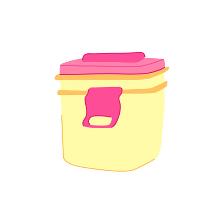 apple lunch box cartoon vector illustrationのイラスト素材