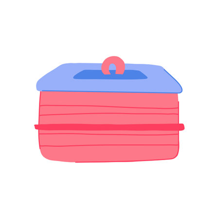 healthy lunch box cartoon vector illustrationのイラスト素材