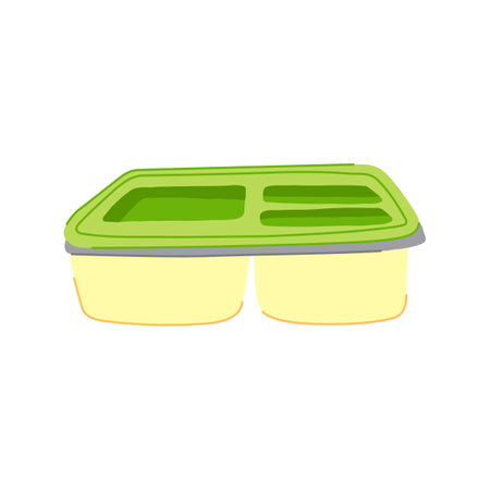sandwich lunch box cartoon vector illustrationのイラスト素材
