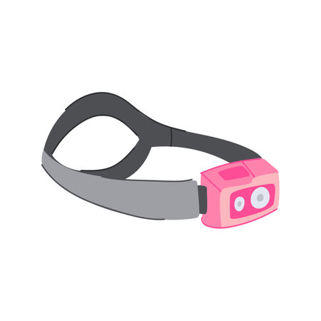 man headlamp flashlight cartoon vector illustrationのイラスト素材