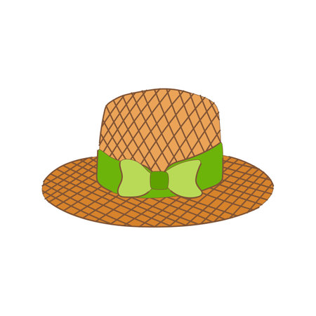 head straw hat cartoon vector illustrationのイラスト素材