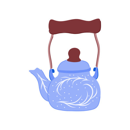 tea teapot ceramic cartoon vector illustrationのイラスト素材