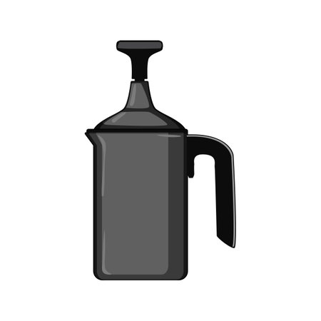 coffee milk frother cartoon vector illustrationのイラスト素材