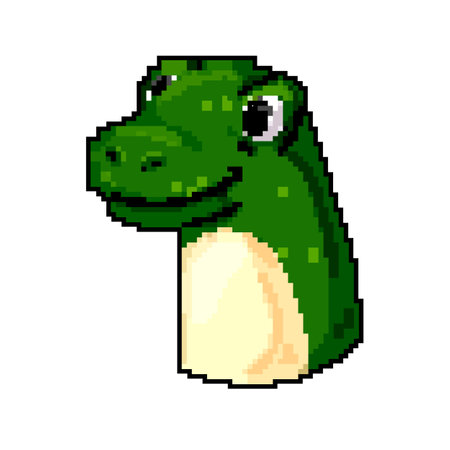 crocodile hand puppet game pixel art vector illustrationのイラスト素材