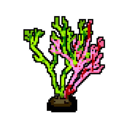 nature aquarium plant game pixel art vector illustrationのイラスト素材