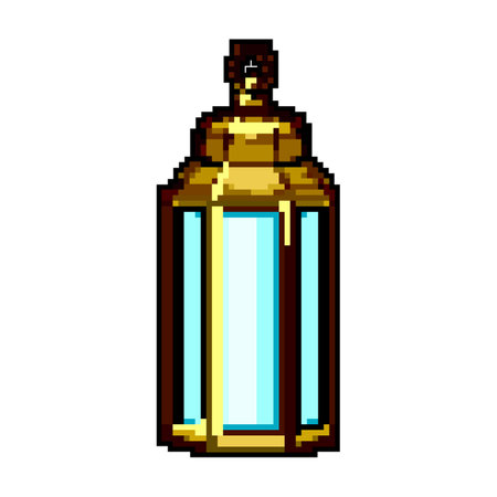 mubarak arabic lantern game pixel art vector illustrationのイラスト素材
