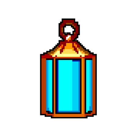 islam arabic lantern game pixel art vector illustrationのイラスト素材