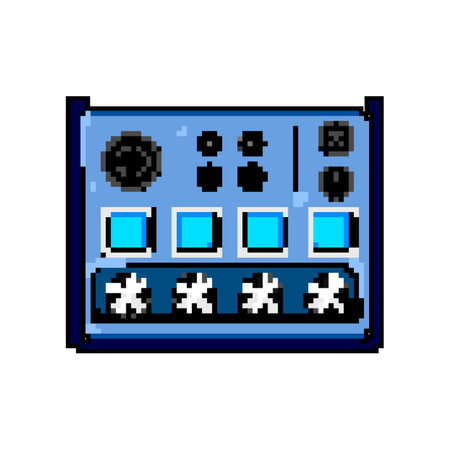 electronic audio mixer game pixel art vector illustration