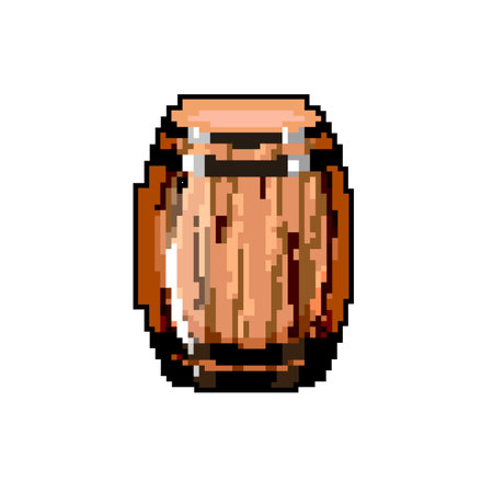 cask barrel wine game pixel art vector illustrationのイラスト素材