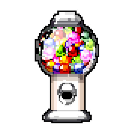 candy bubblegum machine game pixel art vector illustrationのイラスト素材