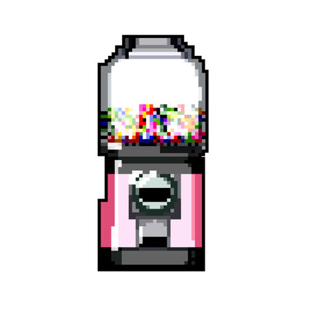 chewing bubblegum machine game pixel art vector illustrationのイラスト素材