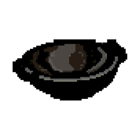 frying iron skillet game pixel art vector illustrationのイラスト素材