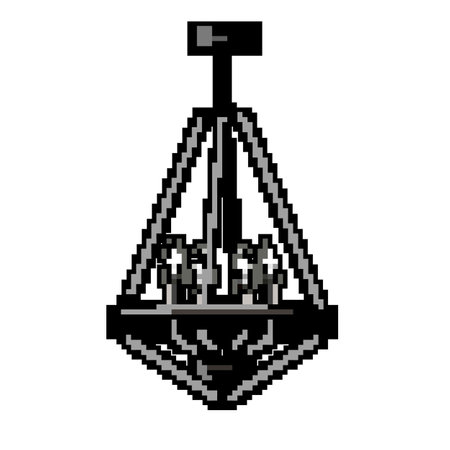 style chandelier game pixel art vector illustrationのイラスト素材