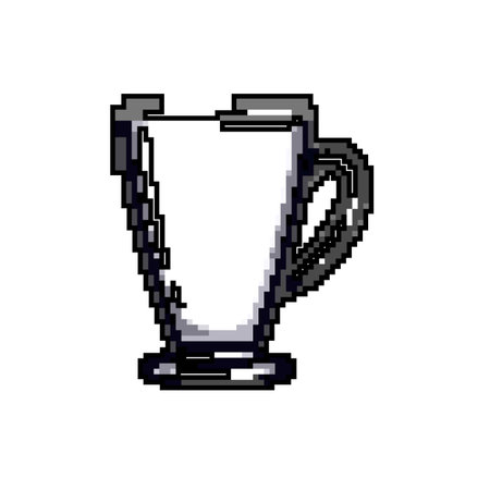 beverage coffee glass game pixel art vector illustrationのイラスト素材
